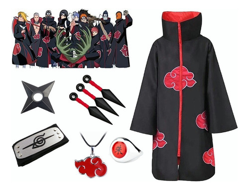 Capa Akatsuki Cosplay Conjunto Ninja/ Naruto Shipudden