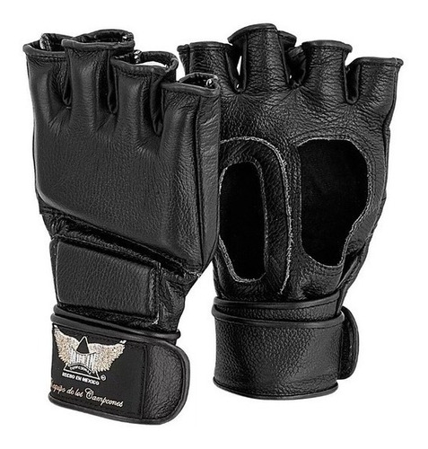 Guantes De Mma Artes Marciales Sparring En Piel Negro Mjm In