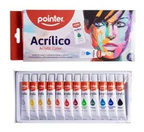 Comprar Pinturas Acrilicas Set De 12 Colores 12cc Pointer