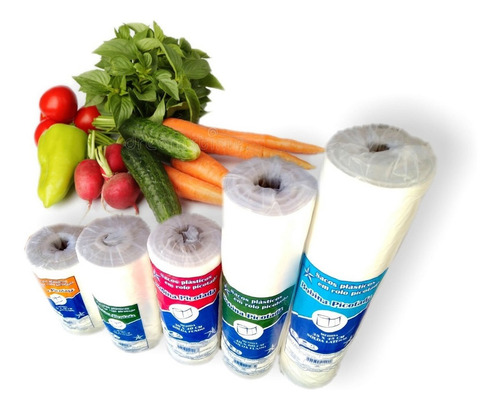Imagem 2 de 9 de Bobina Plastica Picotada 40x60 C/500 Sacos P/10kg Comercio