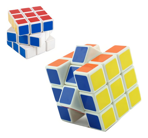 Cubo Magico 3x3 Calidad Sly Magic Cube Base Blanca La Plata Estructura Multicolor Fondo Blanco