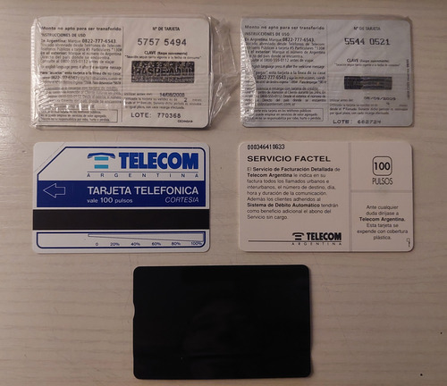 Combo X5 Tarjeta Telecom Global Cortesía Aruba De Colección (Usado)