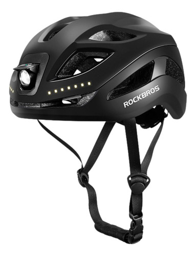 Casco De Biciclet Con Luces Recargable Rockbros Zk-077 Negro