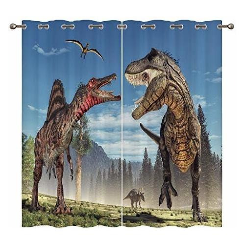 Cortinas De Dinosaurio Eiichuang, Cortinas De Grommet Rkh5m