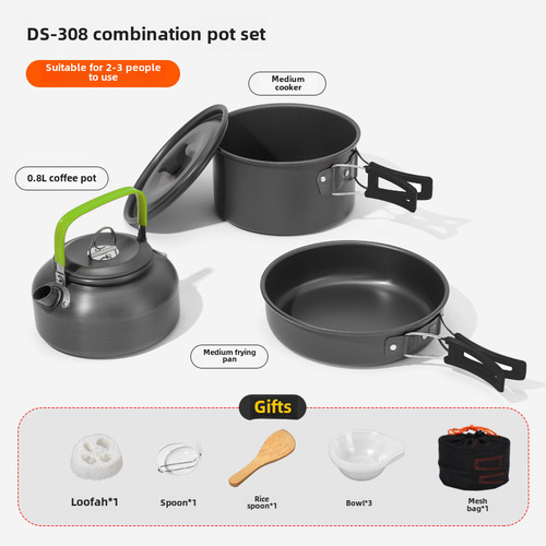 Set De Estufa Portátil Para Acampar Con Utensilios De Cocina