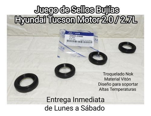 Juego Sellos Bujias Hyundai Tucson  Motor 2.0 / 2.7 Nok 