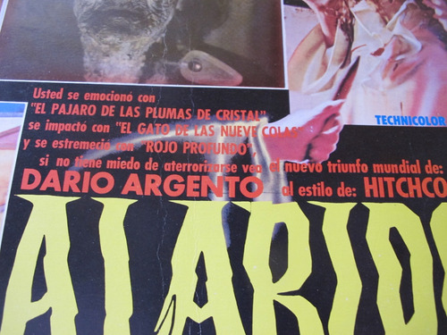 Cartel Cine Alarido Dario Argento Miguel Bose Lobby Card