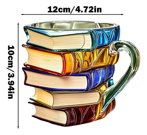 Taza Con Forma De Libro Pintado,taz A De Café Con Li Bros
