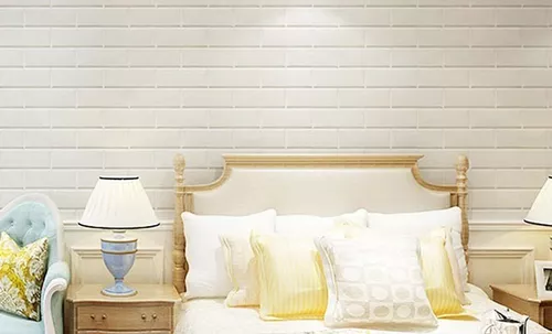 Ladrillo Blanco - Vinilo lavable autoadhesivo para muebles y paredes