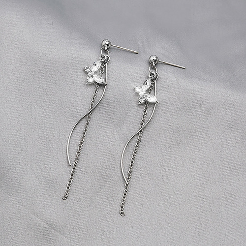 Pendientes De Diamantes Y Perlas A La Moda Para Mujer, Caden