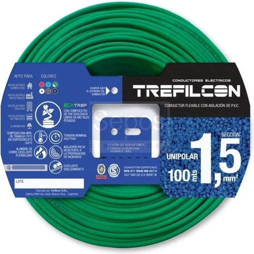 Cable Unipolar 1.5 Mm Rollo 100 Mts Trefilcon