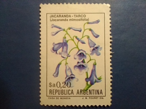 Estampilla Argentina Mint Flor Jacaranda Unica Sin Uso