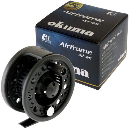 Carrete Okuma Airframe 4/6 Pesca Con Mosca #20603 Color Negro