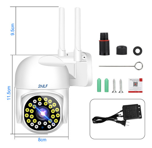 2nlf® Câmera De Segurança Ip Ip66 Prova D'agua App Icsee Audio Bidirecional Visão Noturna Interior/exterior Wifi 4mp