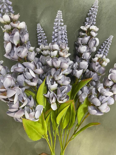 2 Buquês De Boca De Leão Artificial Toque Real Flor Roxo