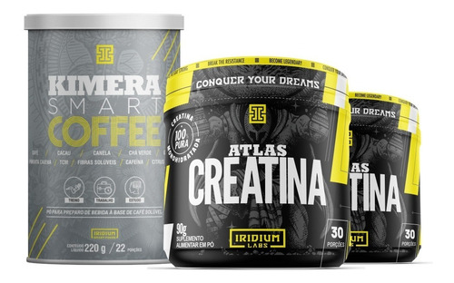 Kit 2x Creatina Atlas + Kimera Smart Coffee - Iridium Labs Sabor Café