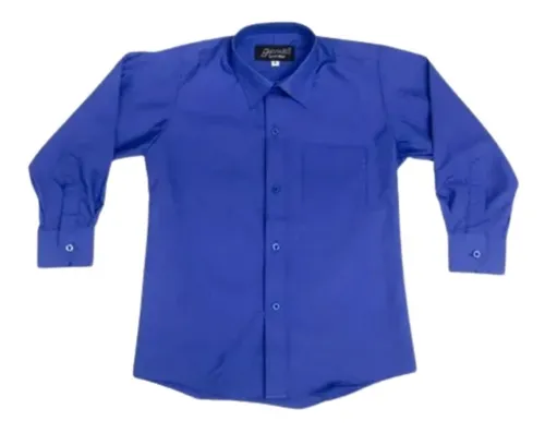 Camisa Manga Larga De Vestir Marca Azul Rey