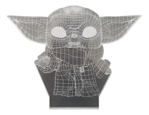 Repuesto Acrílico Para Lampara  3d De Mini Baby Yoda 