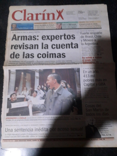 Clipping Diario Clarín 17 8 2001 Neuquén Venta Ilegal Armas