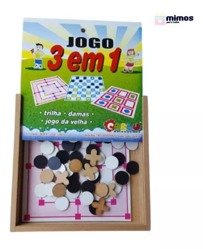 Jogo de Tabuleiro Educativo de Trilha Infantil em Madeira