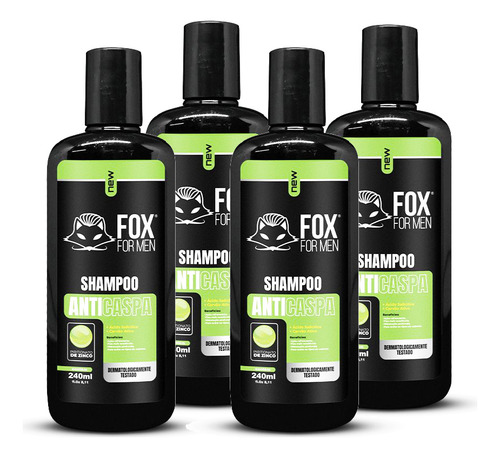 Shampoo Para Queda De Cabelo E Anticaspa Fox For Men 4un