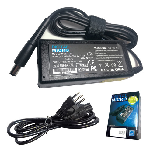 Cargador Compatible Dell Inspiron 14 3000 ( 19.5v-3.34a )