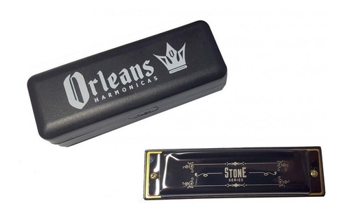 Imagem 2 de 6 de Gaita Diatonica 10 Furos Orleans Stone Afinação Dó C/ Caixa
