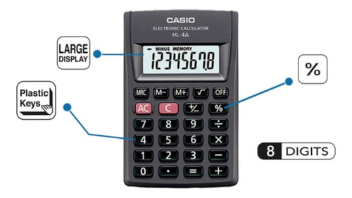 Calculadora Básica 8 Dígitos Casio Portátil
