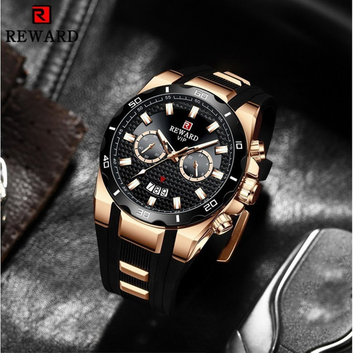 Reloj Deportivo Con Esfera Grande Para Hombre Reward 83008 Color del bisel Rose Black