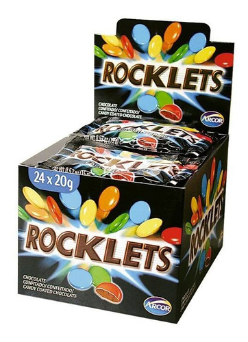 Pack X 3 Unid Chocolate  Confitados 24x20 Gr Rocklets Choco