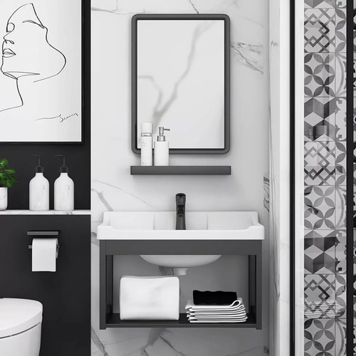 Lavabo De Marmol Espejo Baño Mini Lavabo Moderno Con Espejo