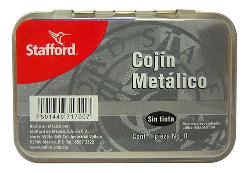Cojín P/sellos Stafford Coi0010 #0 Metálico S/tinta /v