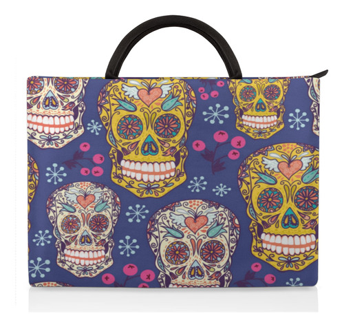 Funda Para Laptop Diseño Calavera Azucar Transporte Maletin