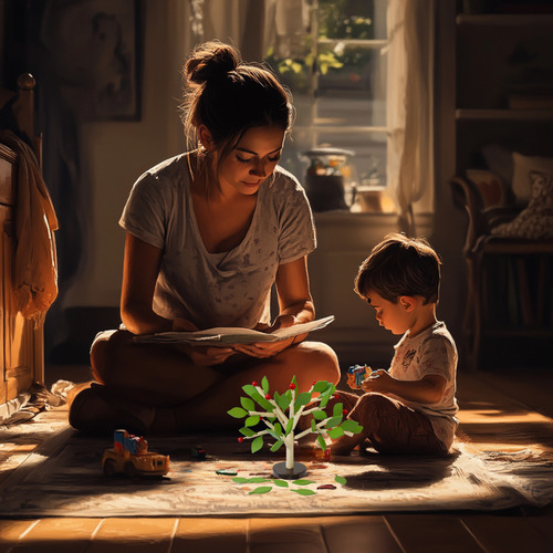 Juguete Montessori Arbol Para Niños Y Niñas Rompecabezas Color Amarillo