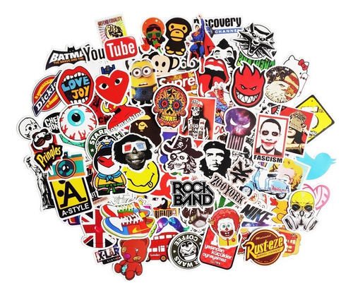 ` 100 Stickers Pegatinas For Coche, Monopatín, Motocicleta