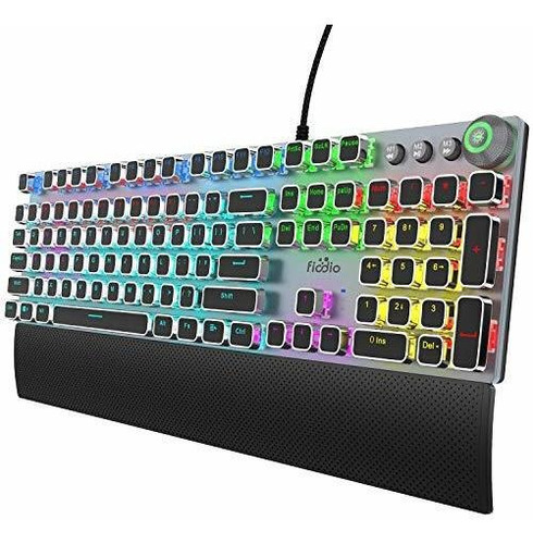  Mechanical Gaming Keyboard, Led Rainbow Gaming Backlit, 104