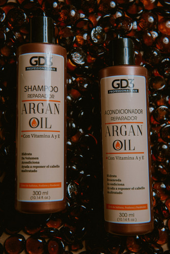 Kit Shampoo Y Acondicionador Argan Gd3 Sin Sulfatos 300 Ml