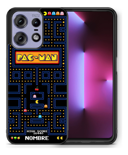 Funda Para Motorola Pac-man Clásico Con Nombre Personalizado