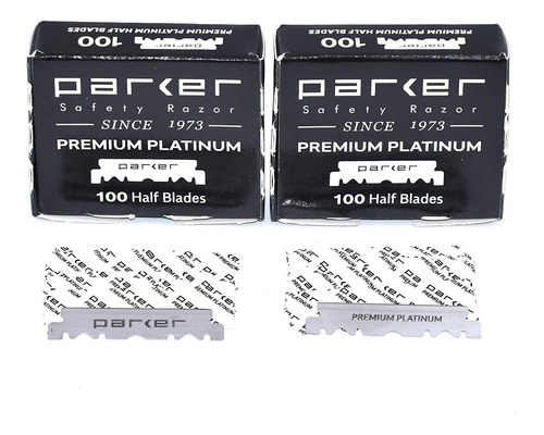 200 Cuchillas Parker Premium Platinum 1/2  Para Maquinillas