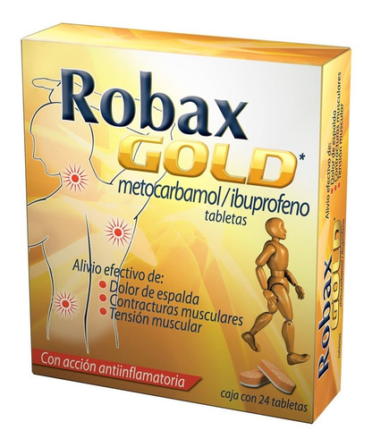 Relajante Muscular Robax Gold Con Metocarbamol 24 Tabletas
