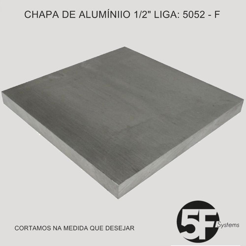Chapa Em Alumínio 5052 - F 1/2 X 500mm X 1000mm
