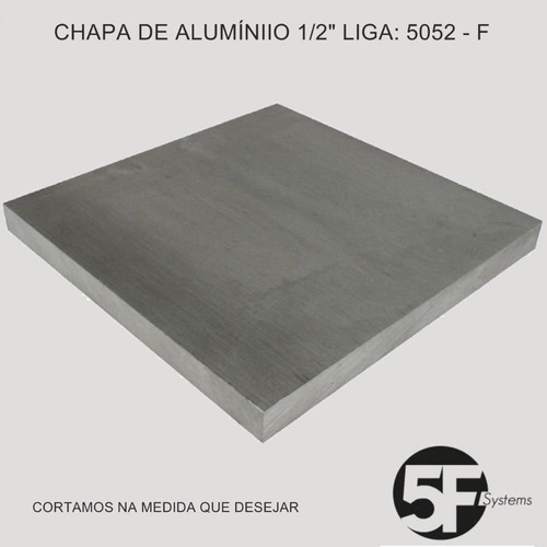 Imagem 1 de 6 de Chapa Em Alumínio 5052 - F 1/2 X 500mm X 1000mm