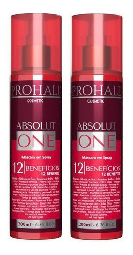 2 Prohall Spray Absolut One  12 Beneficos Nos Seus Cabelos 