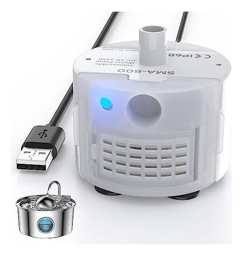 Aonboy Bomba De Fuente Para Gatos Con Luz Led, Conector Usb,