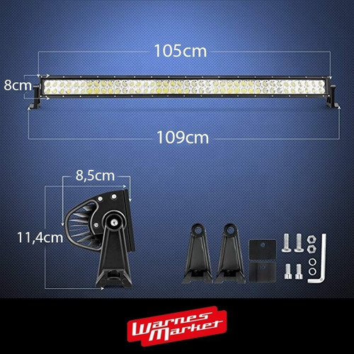 Imagen 3 de 10 de Barra Led Recta 105cm 240w 80 Led Camioneta Off Road 4x4