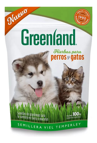 Semillas Hierba Gatera Para Gatos Y Perros 100g X2 Greenland