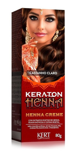 Kit 2 Keraton Henna Creme Kert Castanho Claro