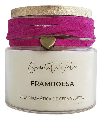 Imagem 3 de 3 de Vela Aromatizada Framboesa Cera Vegetal Full - Bendita Vela