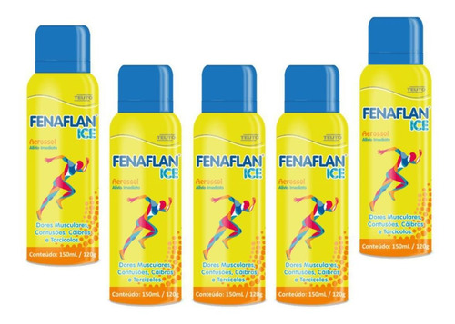  Fenaflan Ice 150ml Aerosol Kit 5un Para Dores Musculares