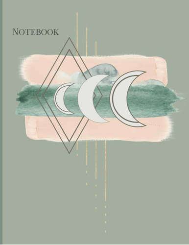 Libro: Boho Notebook: Boho Moon, Blank Lined Paper Journal N